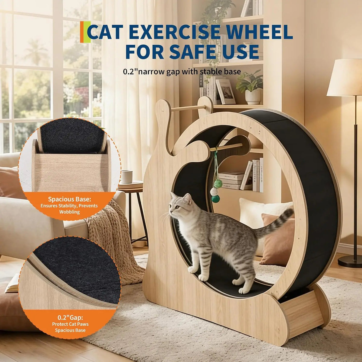 6-In-1 Cat Exercise Wheel With Litter Box And Bowls