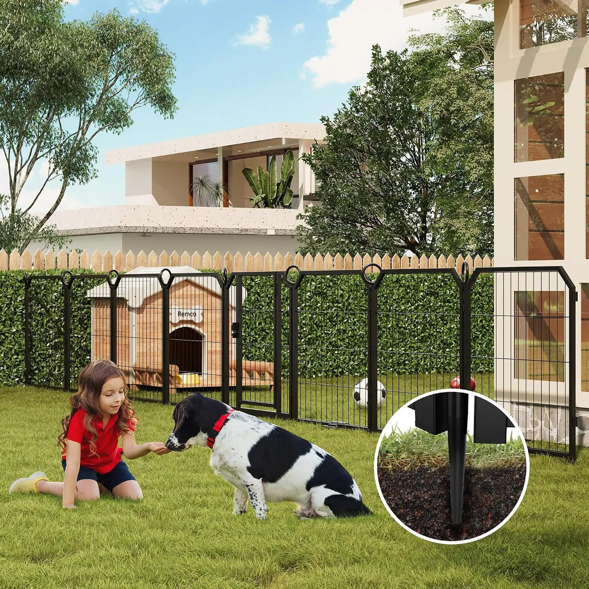 Garvee Metal Puppy Playpen With Secure Door For Indoor Outdoor Use