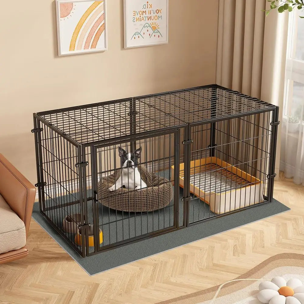 Large Dog Crate – 59 Inch Metal Kennel or Medium and Small Dogs, Sae Indoor & Outdoor XL Big Puppy Cage, Pet Playpen Yard, Dog e