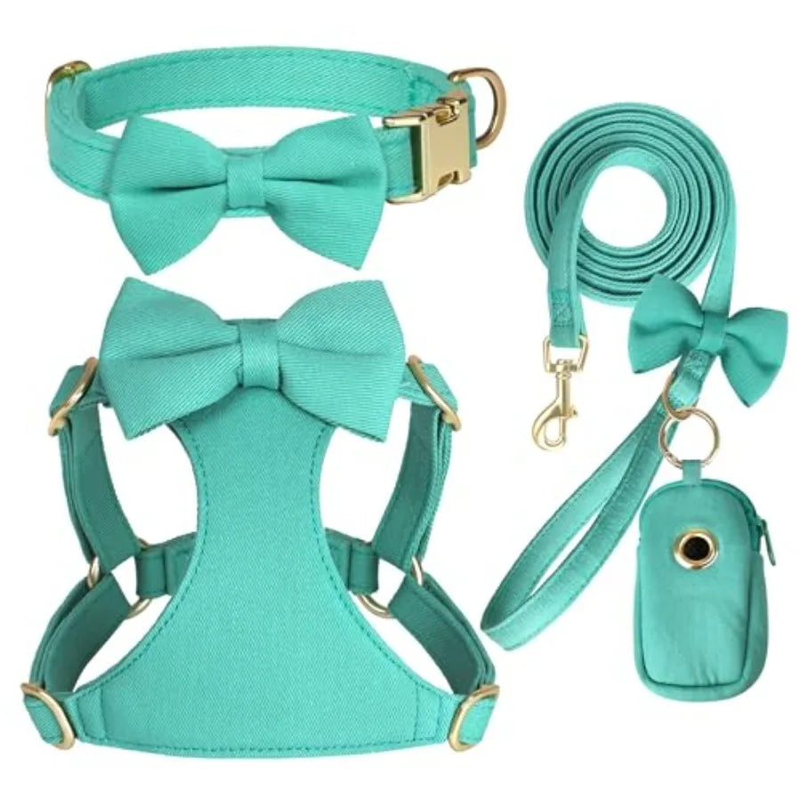 Dog Harness Leash Set Nylon Adjustable Vest For Walking