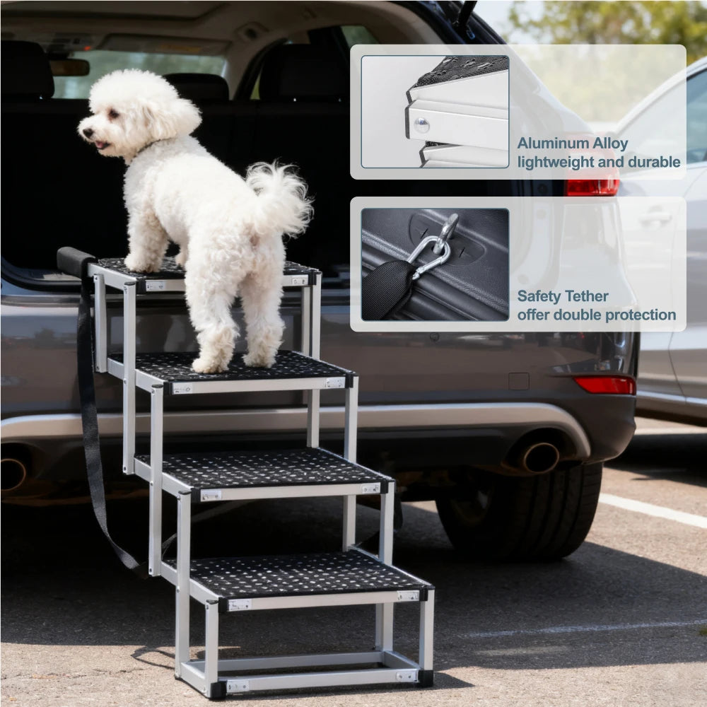 LISM Foldable Non Slip Dog Ramp for Cars SUVs and Trucks