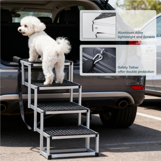 LISM Foldable Non Slip Dog Ramp for Cars SUVs and Trucks