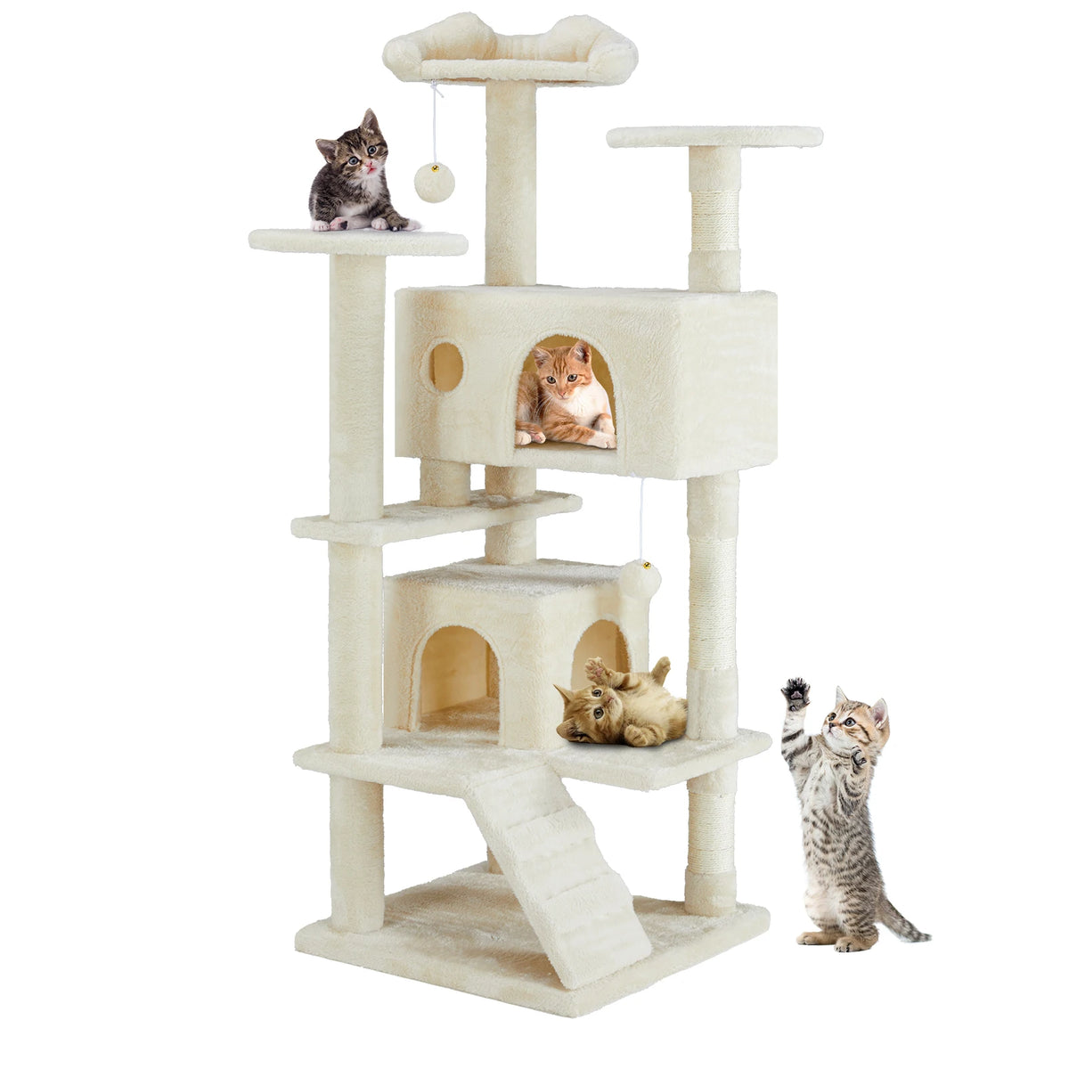 JHK Multi-Level Cat Tree Tower With Sisal Scratching Posts