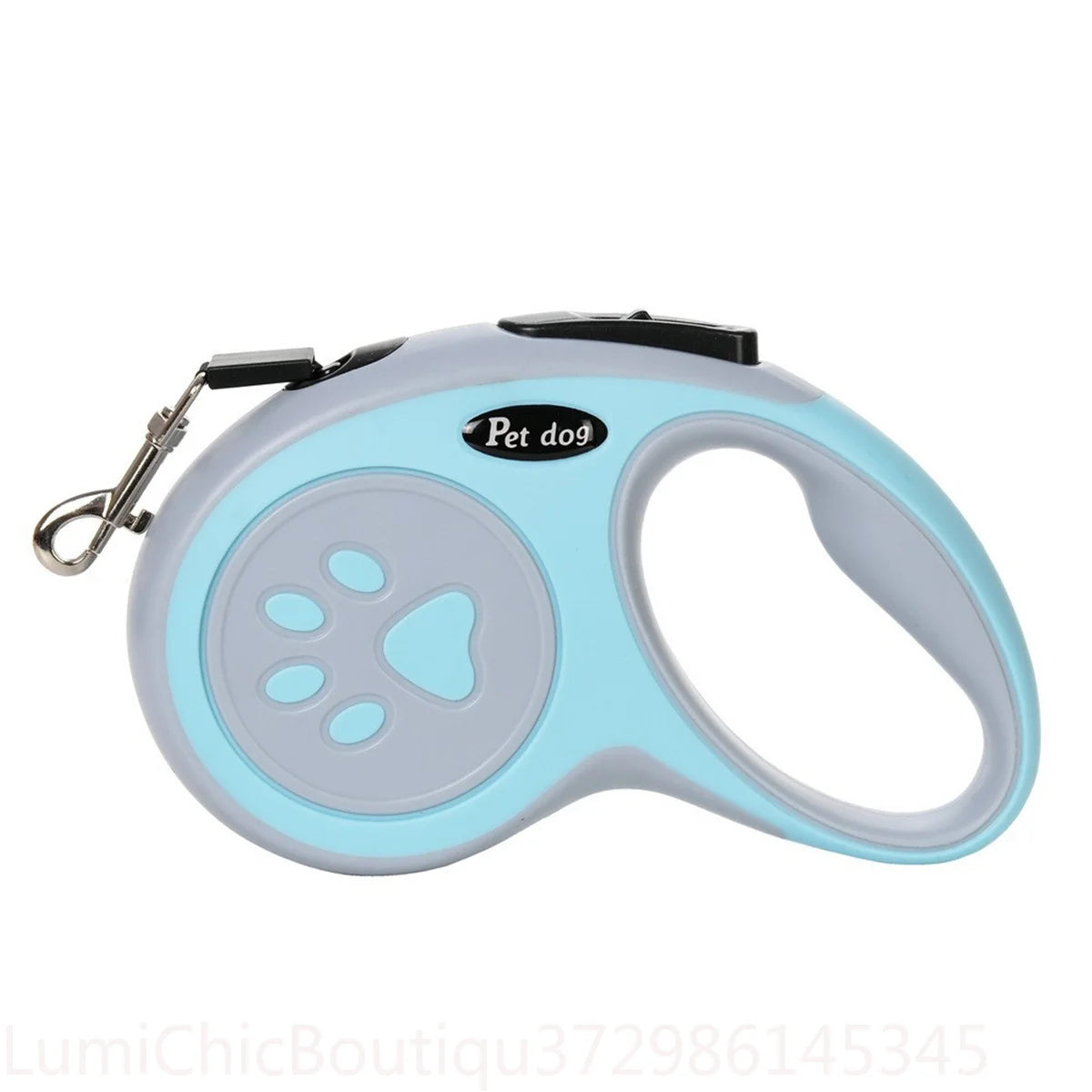 Retractable Nylon Dog Leash Reflective Paw Style Outdoor Walking Lead