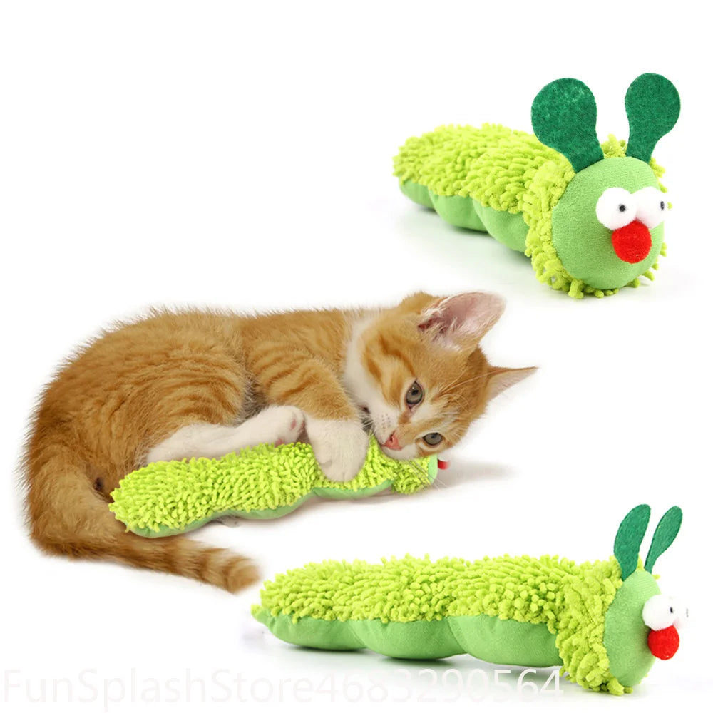 Interactive Caterpillar Cat Chew Toy For Dental Cleaning
