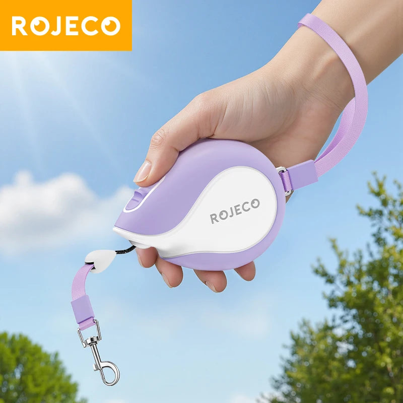 ROJECO Mini Automatic Retractable Dog Leash 3M Extendable Rope Dog Lead For Outdoor Walking Dogs Roulette Leash Dog Accessories