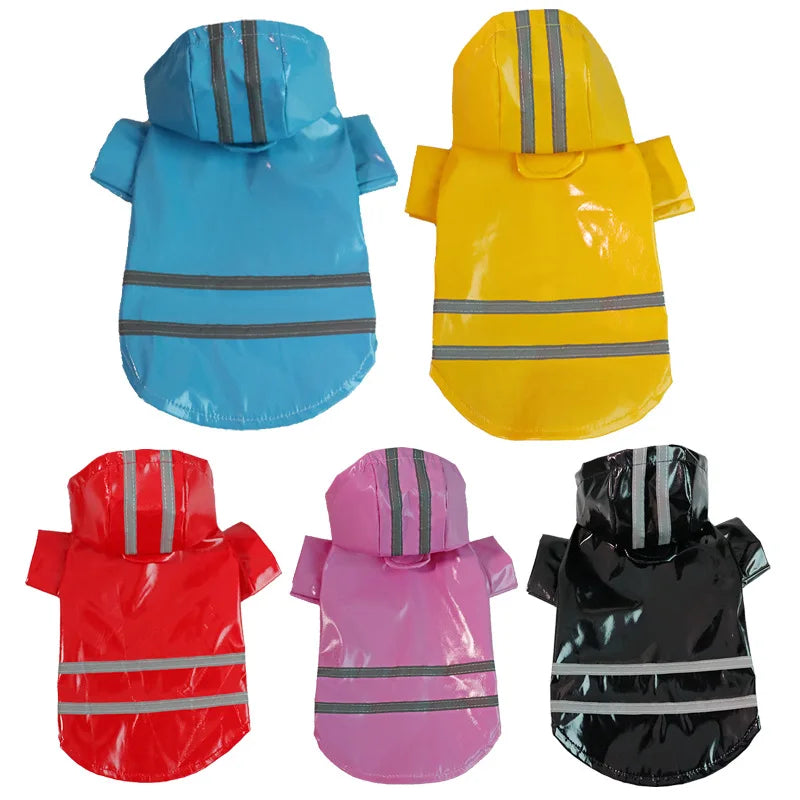 Waterproof Dog Raincoat With Hood Reflective Outdoor Pet Jacket