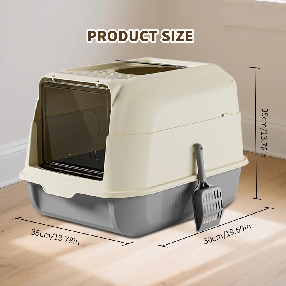 Double Door Litter Box with Dual Entry for Multi Cat Homes