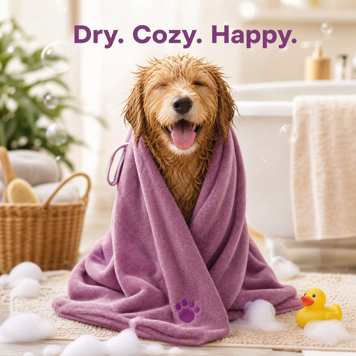 Super Absorbent Microfiber Pet Bath Towel For Dogs And Cats