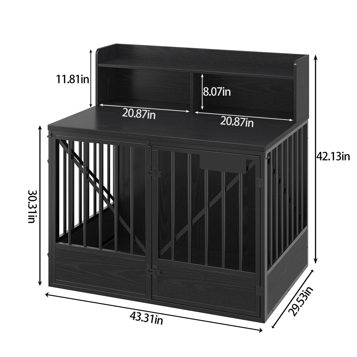 Multifunctional Wooden Dog Crate Furniture With Dual Storage Compartments