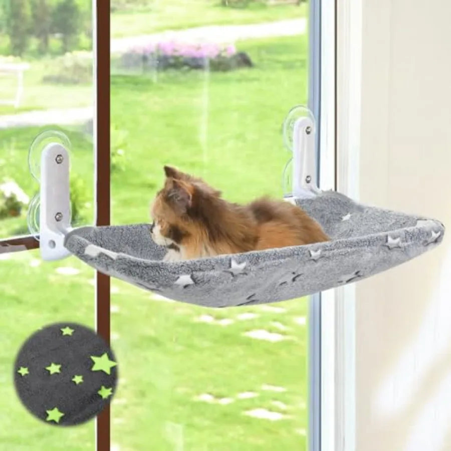 Foldable Cat Window Perch Hammock Bed With Sturdy Metal Frame