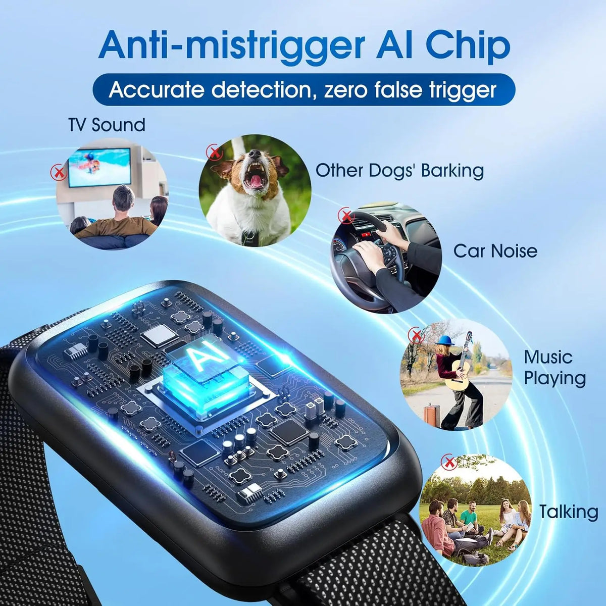 Dog Bark Collar,Small Medium Large Dog Smart Bark Collar,Adjustable Beep Vibration Modes & 7 Sensitivity, Automatic Anti Barking
