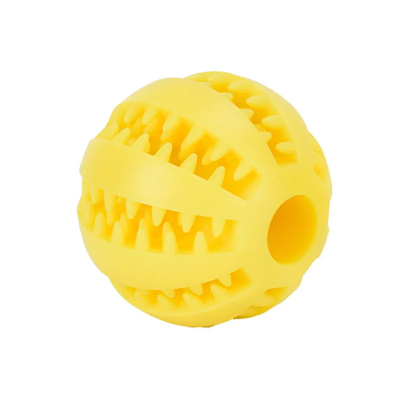 Durable Rubber Treat Dispensing Dog Ball Interactive Chew Toy