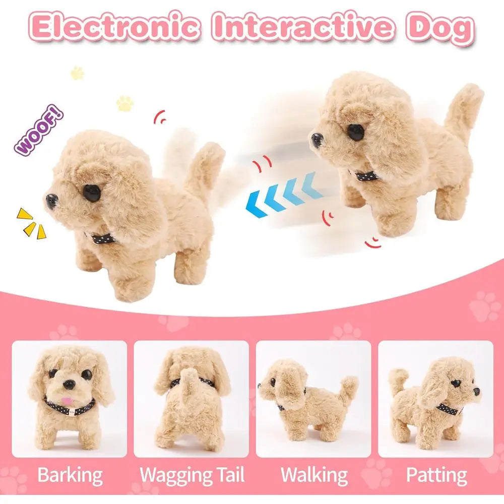 14PCS Interactive Plush Puppy Toy with Carrier and Accessories, Pet Care Toy Set for Kids, Suitable for Girls and Boys 3-6 Years