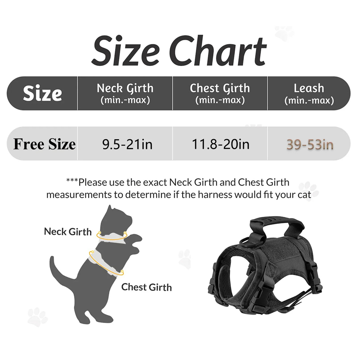 Cat Vest Durable Military Tactical Harness Escape Proof Design Adjustable Straps Soft Breathable Mesh With Top Handle For Outdoor Walking Training Daily Use