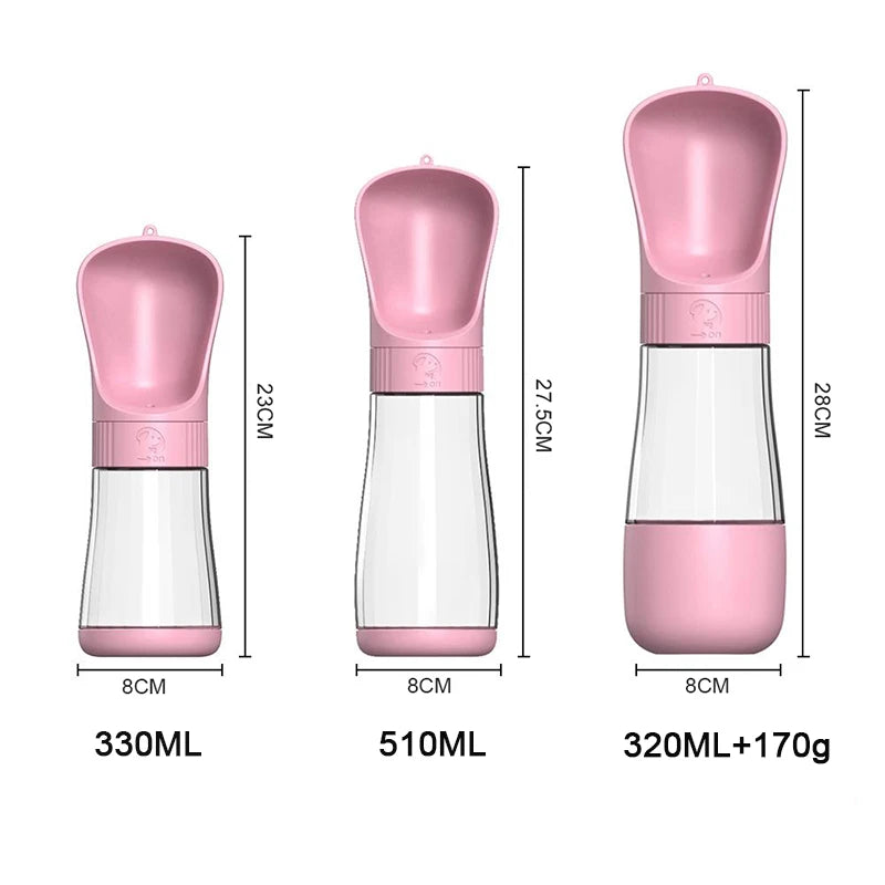 Portable Dog Water Bottle With Food Container For Travel