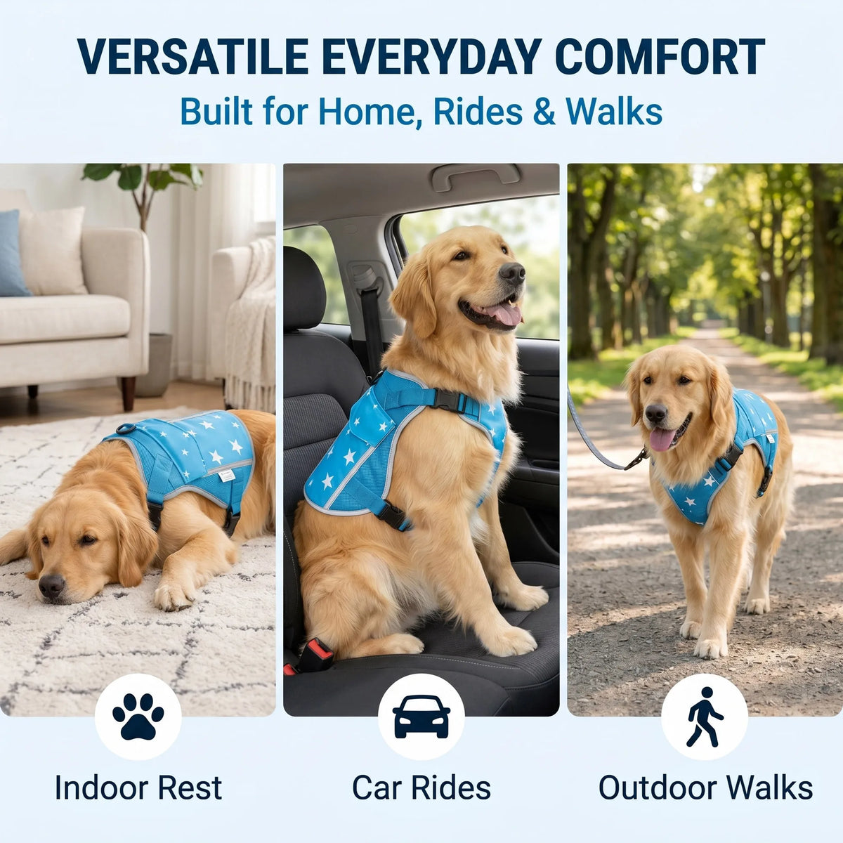 Dog Cooling Vest Harness Jacket With Freezer Cooling Packs