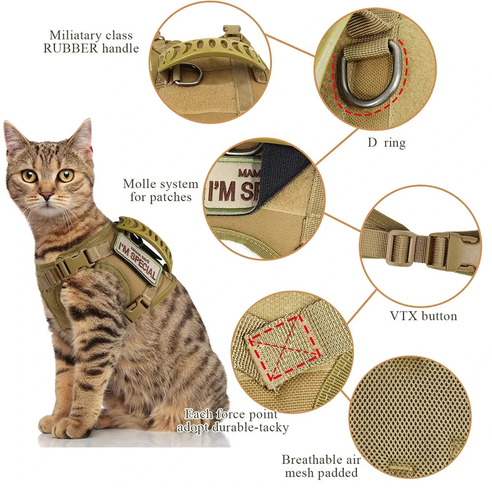 PETRAVEL Cat Harness And Leash Set With Adjustable Vest Handle