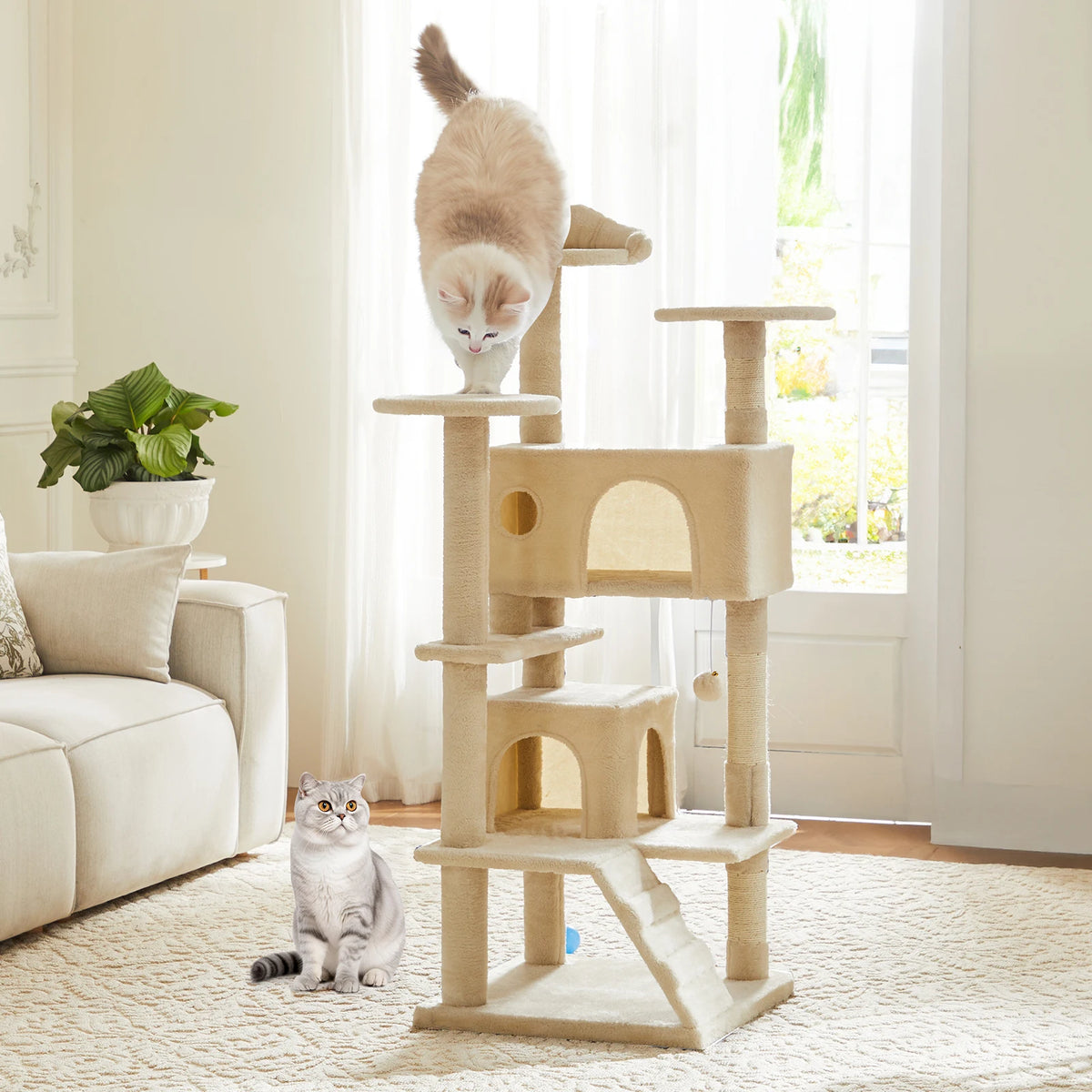 JHK Multi-Level Cat Tree Tower With Sisal Scratching Posts