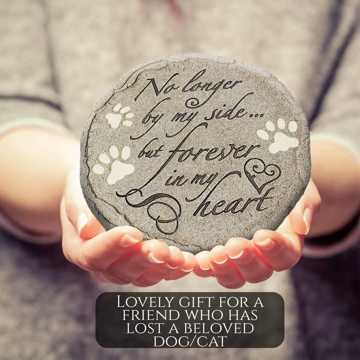 Pet Memorial Stone for Cats and Dogs Waterproof Outdoor Tribute