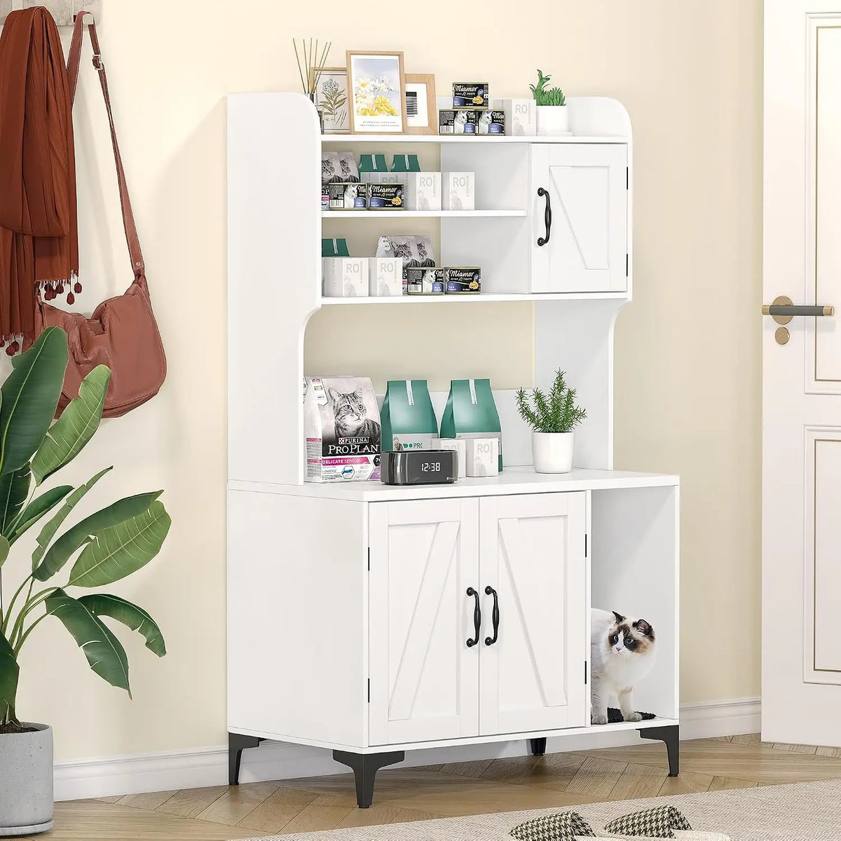 Garvee Cat Litter Box Enclosure Cabinet With Storage
