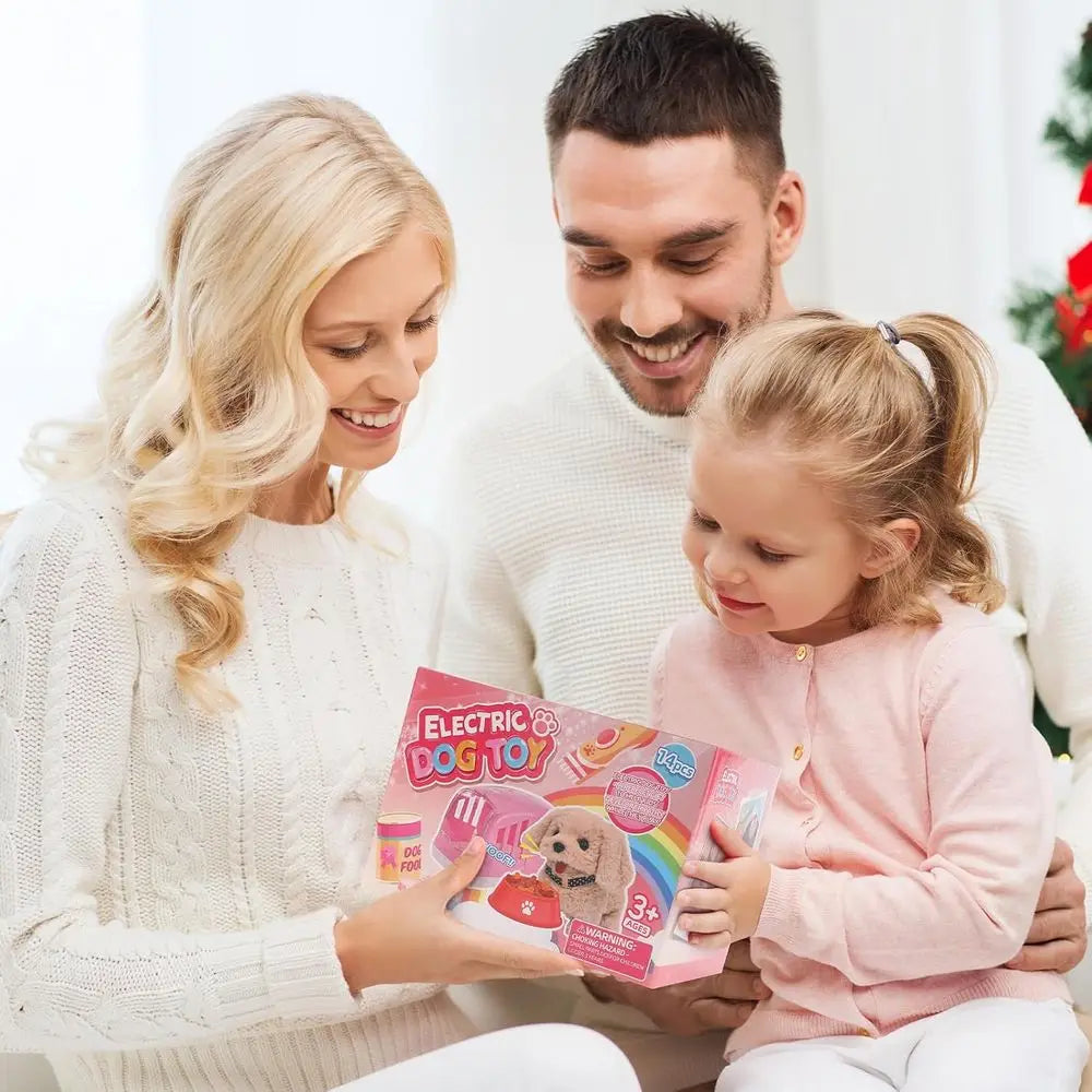 14PCS Interactive Plush Puppy Toy with Carrier and Accessories, Pet Care Toy Set for Kids, Suitable for Girls and Boys 3-6 Years