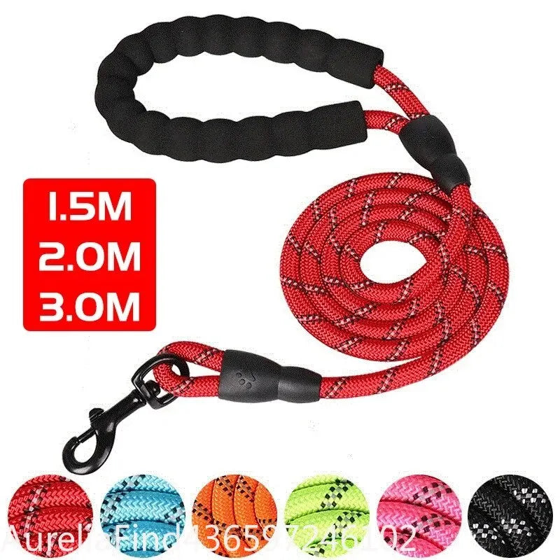 Reflective Heavy Duty Dog Leash With Padded Handle Safe Walking