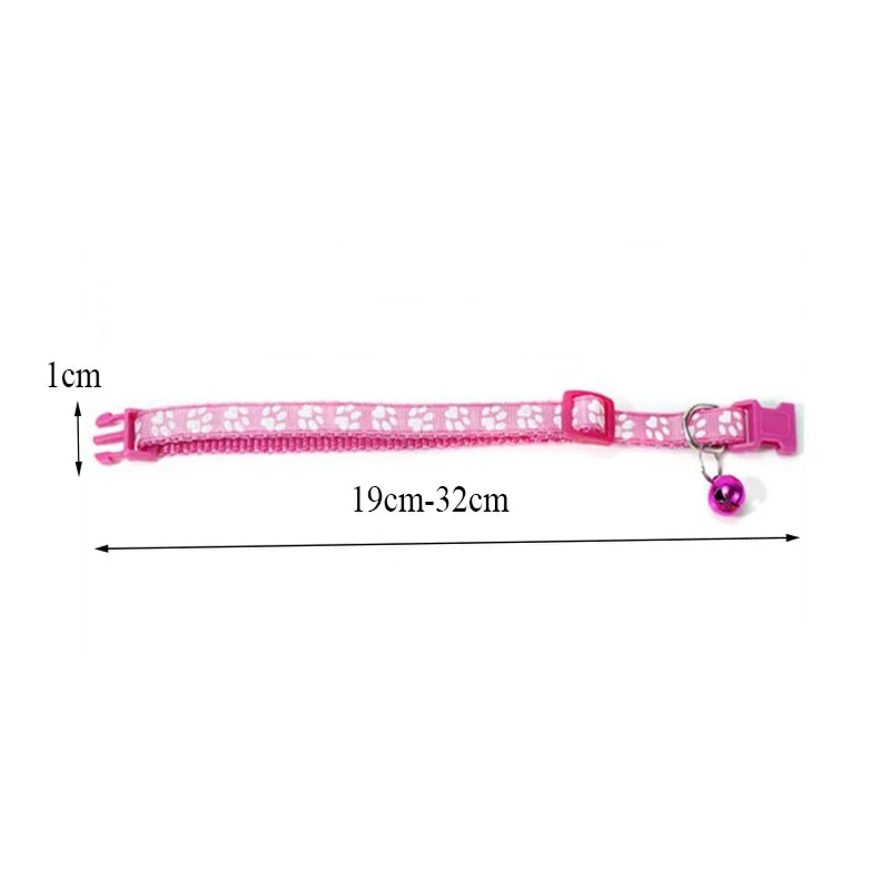 Patterned Cat Collar With Bell Adjustable for Safe Daily Wear