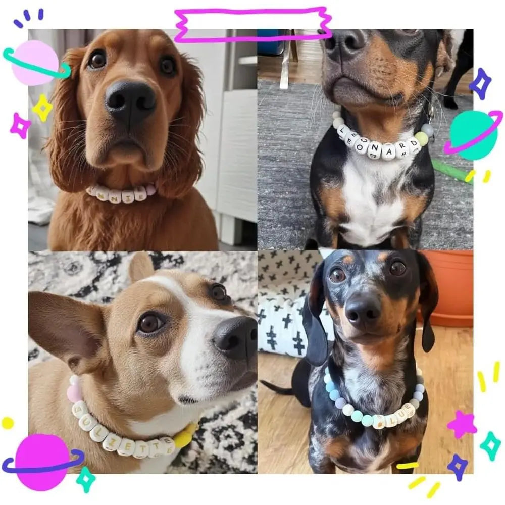 Personalized Beaded Dog Collar With Buckle Name ID