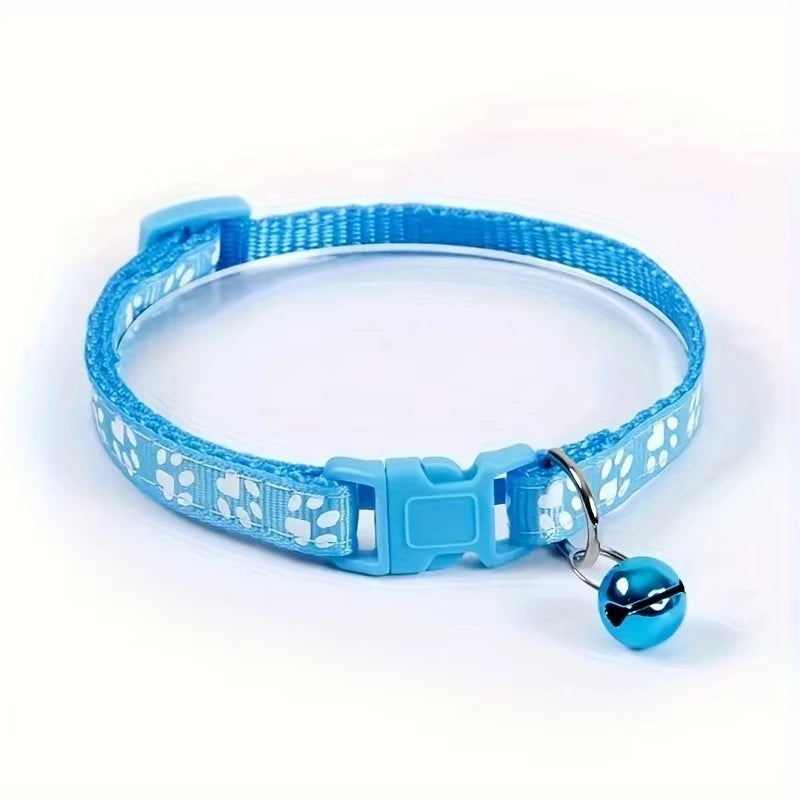 Patterned Cat Collar With Bell Adjustable for Safe Daily Wear