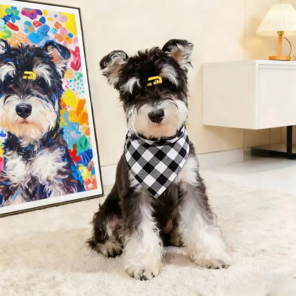 Soft Washable Plaid Pet Scarf Set for Dogs and Cats