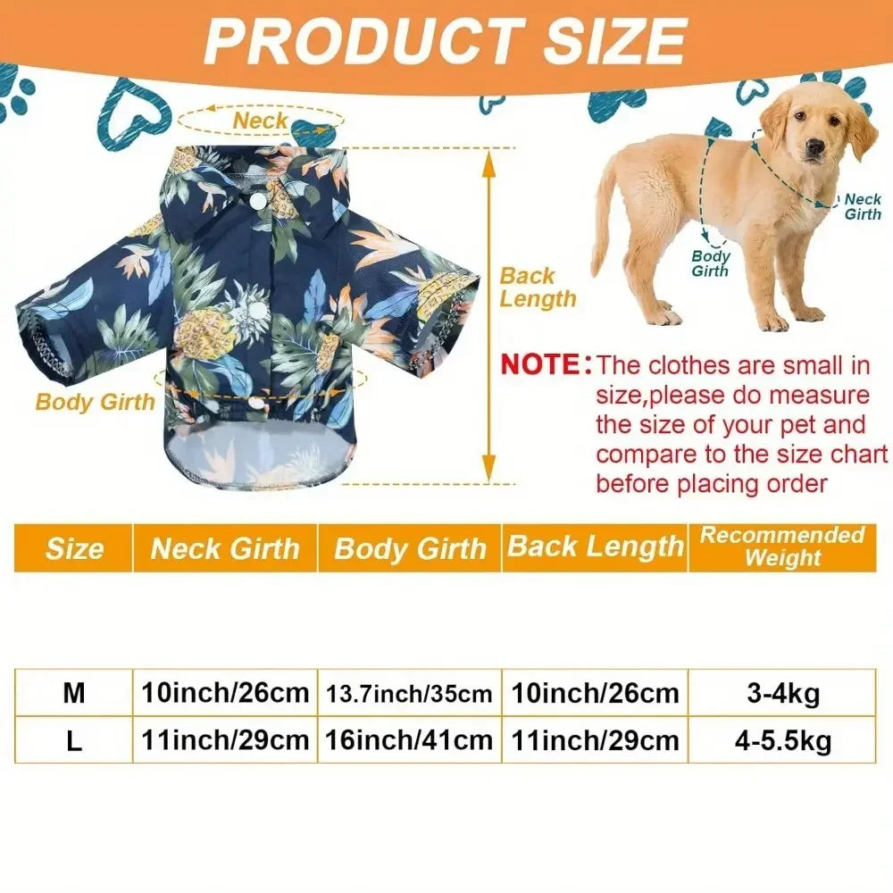 Breathable Hawaiian Floral Pet Shirts for Dogs and Cats