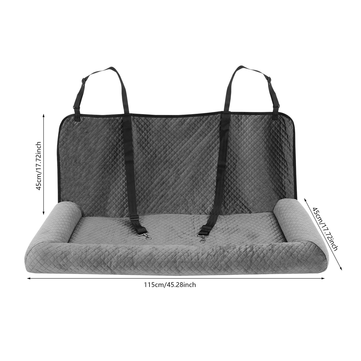 Dog Car Seat Large Dog Car Bed Pet Seat with Safety Tethers Buckles for Small Medium Large Dogs Travel Car Cushion