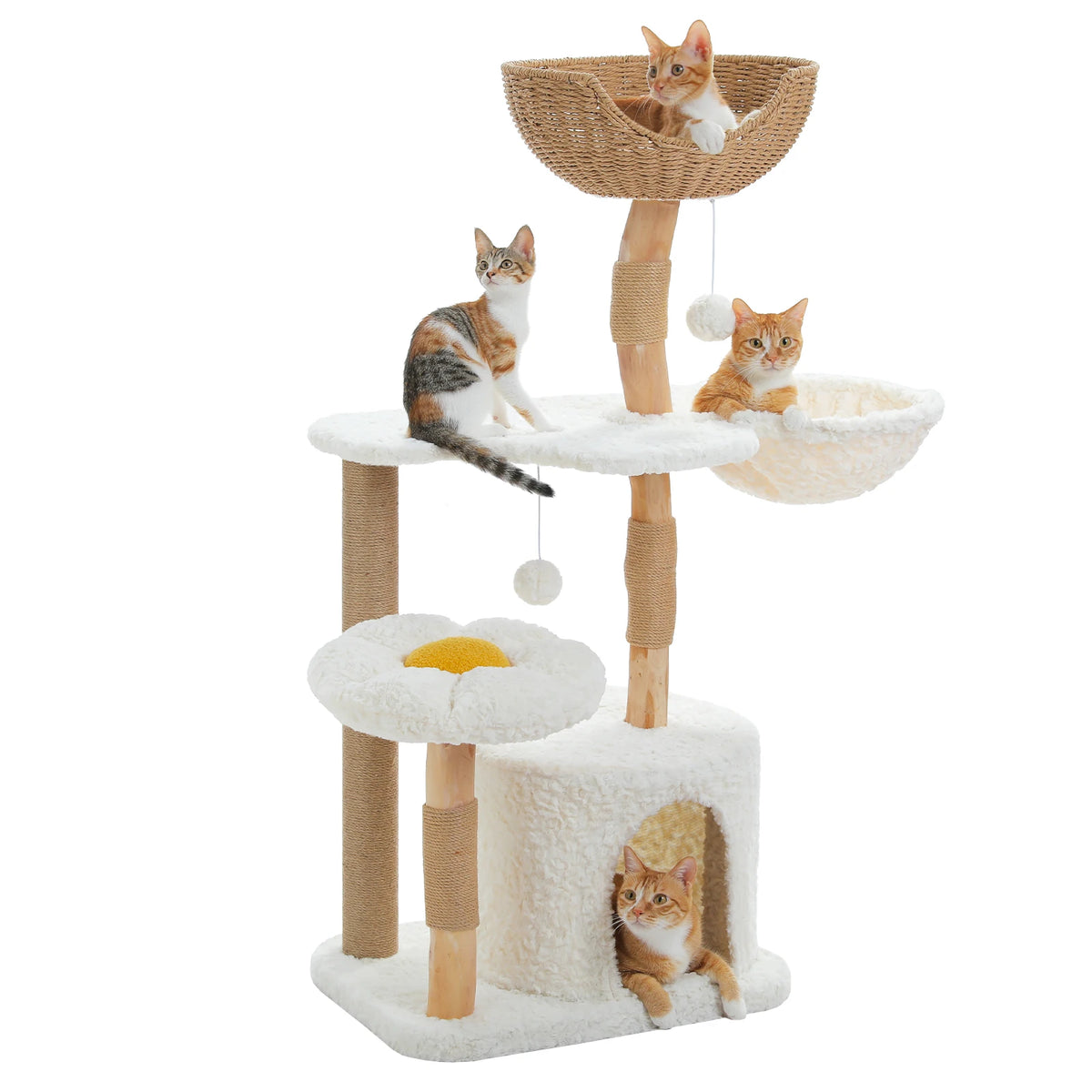 PAWZ Road Modern Cat Tree With Condo Hammock Scratching Post