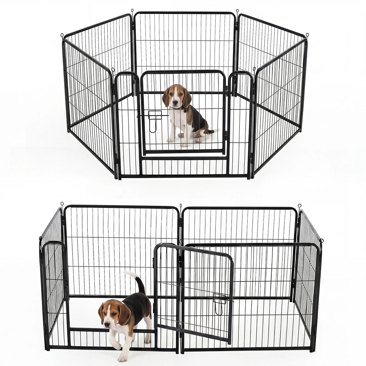 JHK Foldable Metal Dog Playpen For Indoor Outdoor Exercise