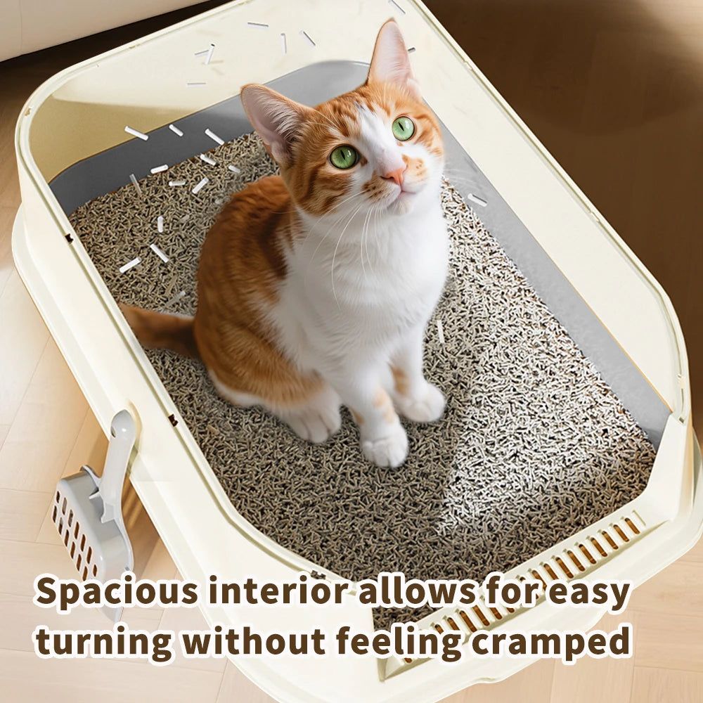 Double Door Litter Box with Dual Entry for Multi Cat Homes
