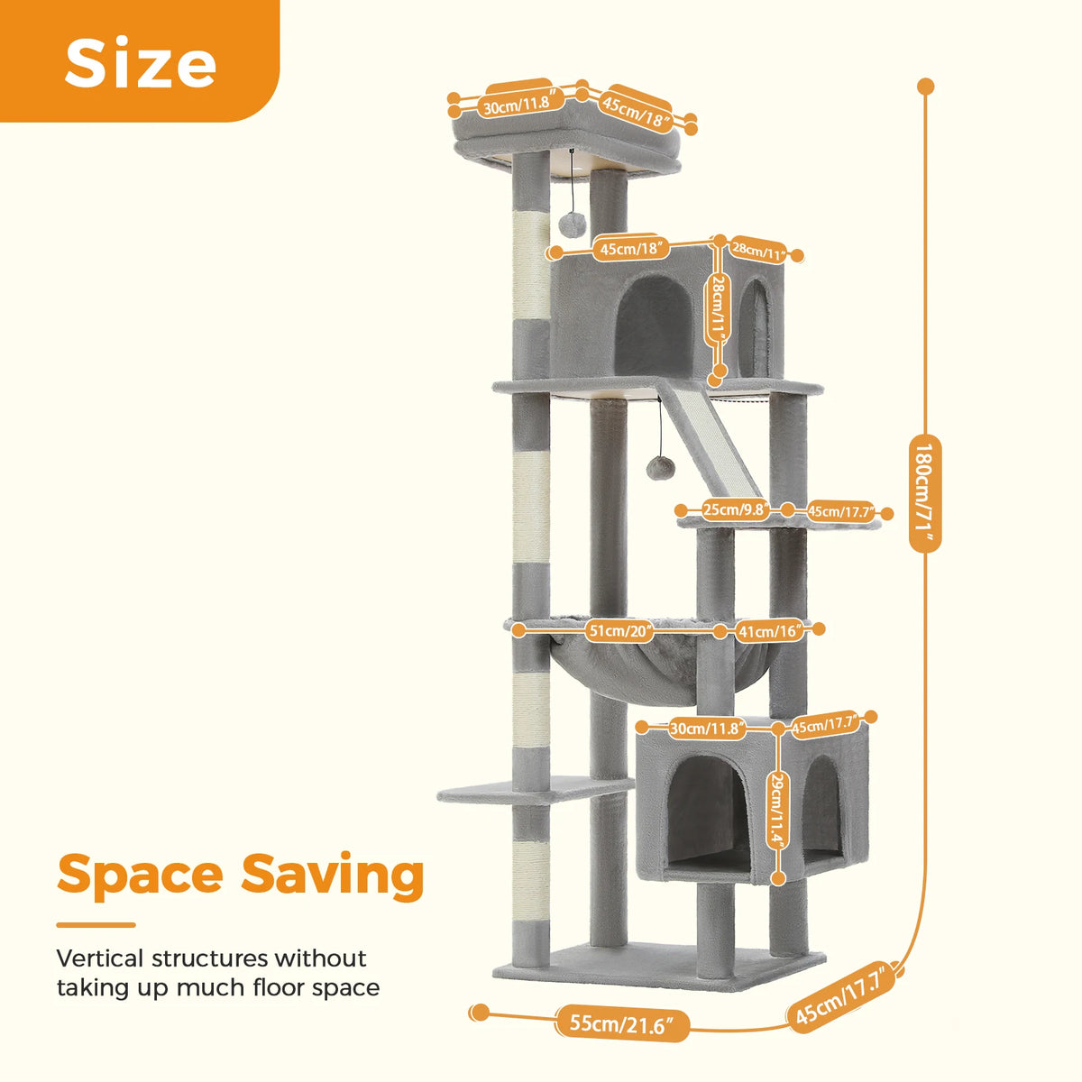 PAWZ Road Multi Level Cat Tree With Condos And Scratchers