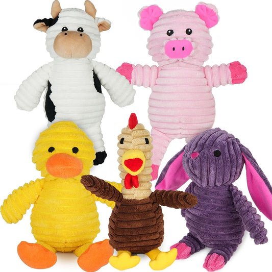 Assorted Plush Dog Toys Squeaky Pack For Dogs And Puppies