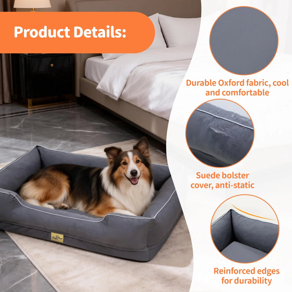 BINGOPAW Orthopedic Dog Sofa Bed With Removable Washable Cover