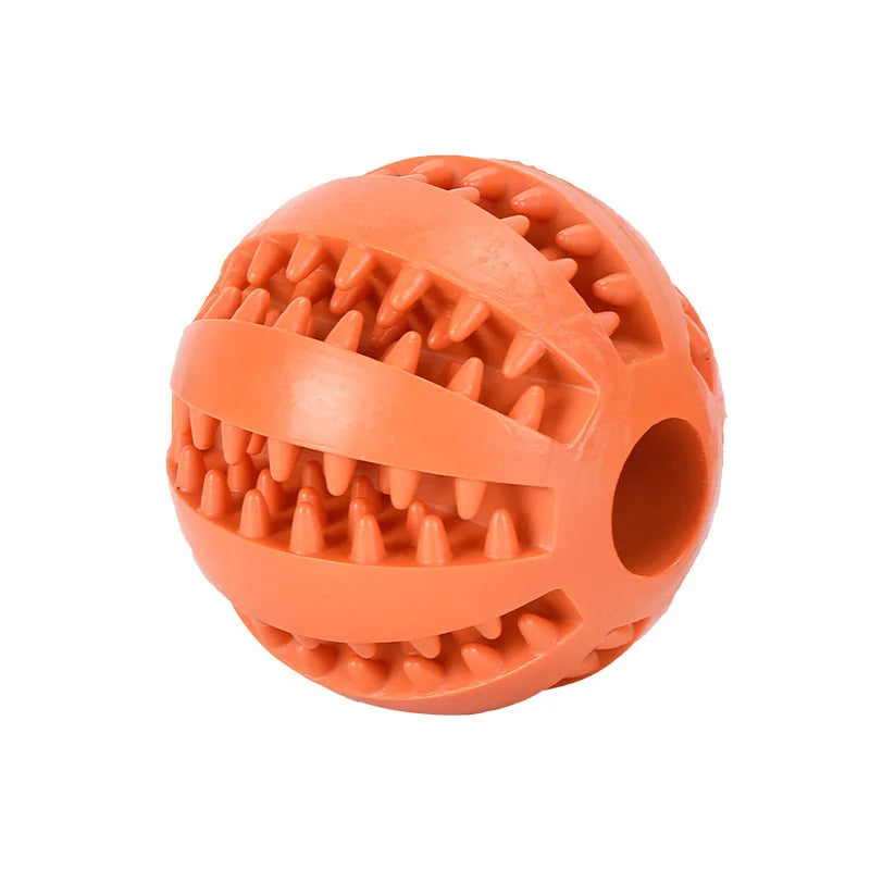 Durable Rubber Treat Dispensing Dog Ball Interactive Chew Toy