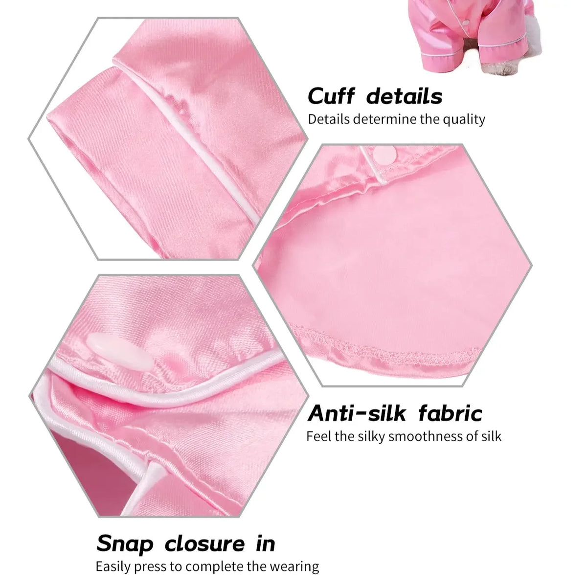 Cute Silk Button Closure Pajamas for Dogs and Cats