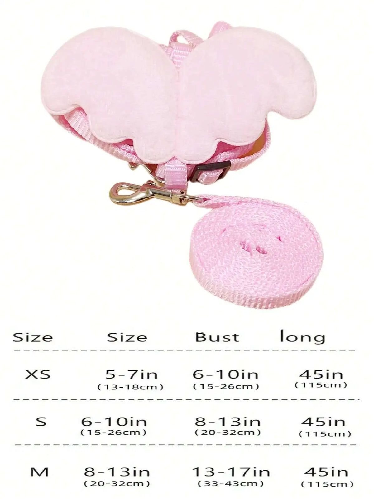 1pc Angel Wing Decor Chest & Back Traction Rope Cat Leash, Letter Shaped Pet Leash For Dog And Cat Anti-breakaway