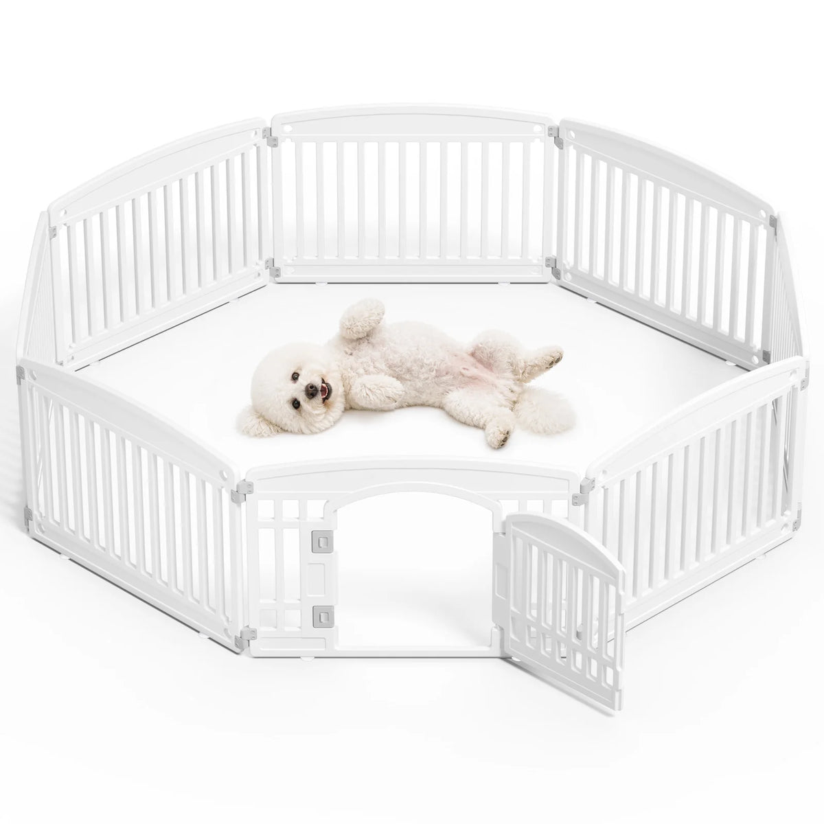 JHK Portable Plastic Dog Playpen For Indoor And Outdoor Use