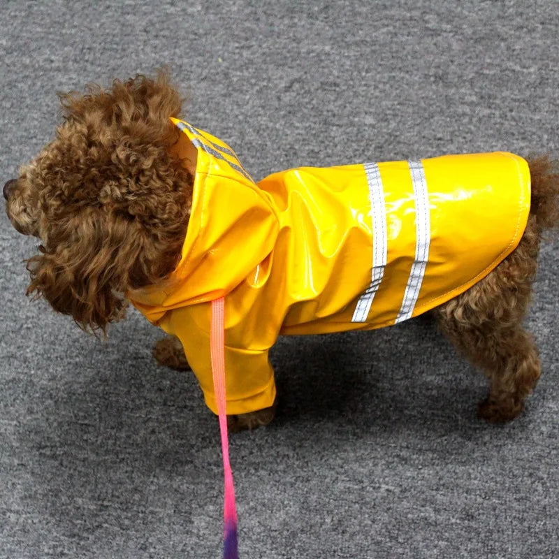Waterproof Dog Raincoat With Hood Reflective Outdoor Pet Jacket
