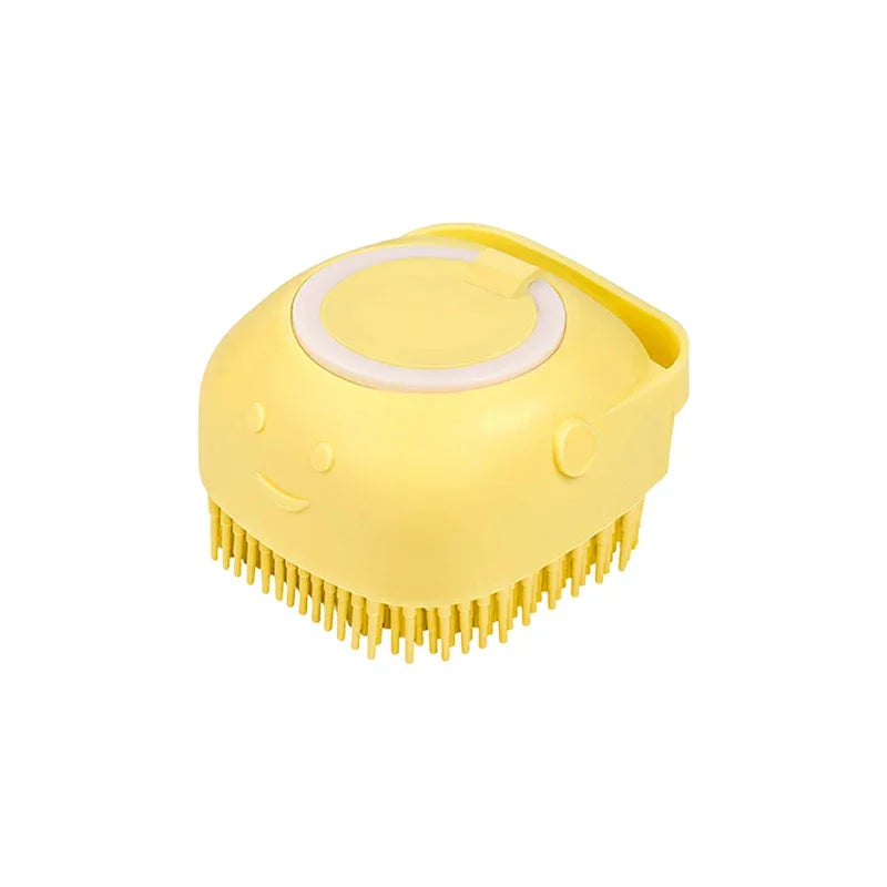 Silicone Bath Brush With Shampoo Dispenser For Dogs And Cats