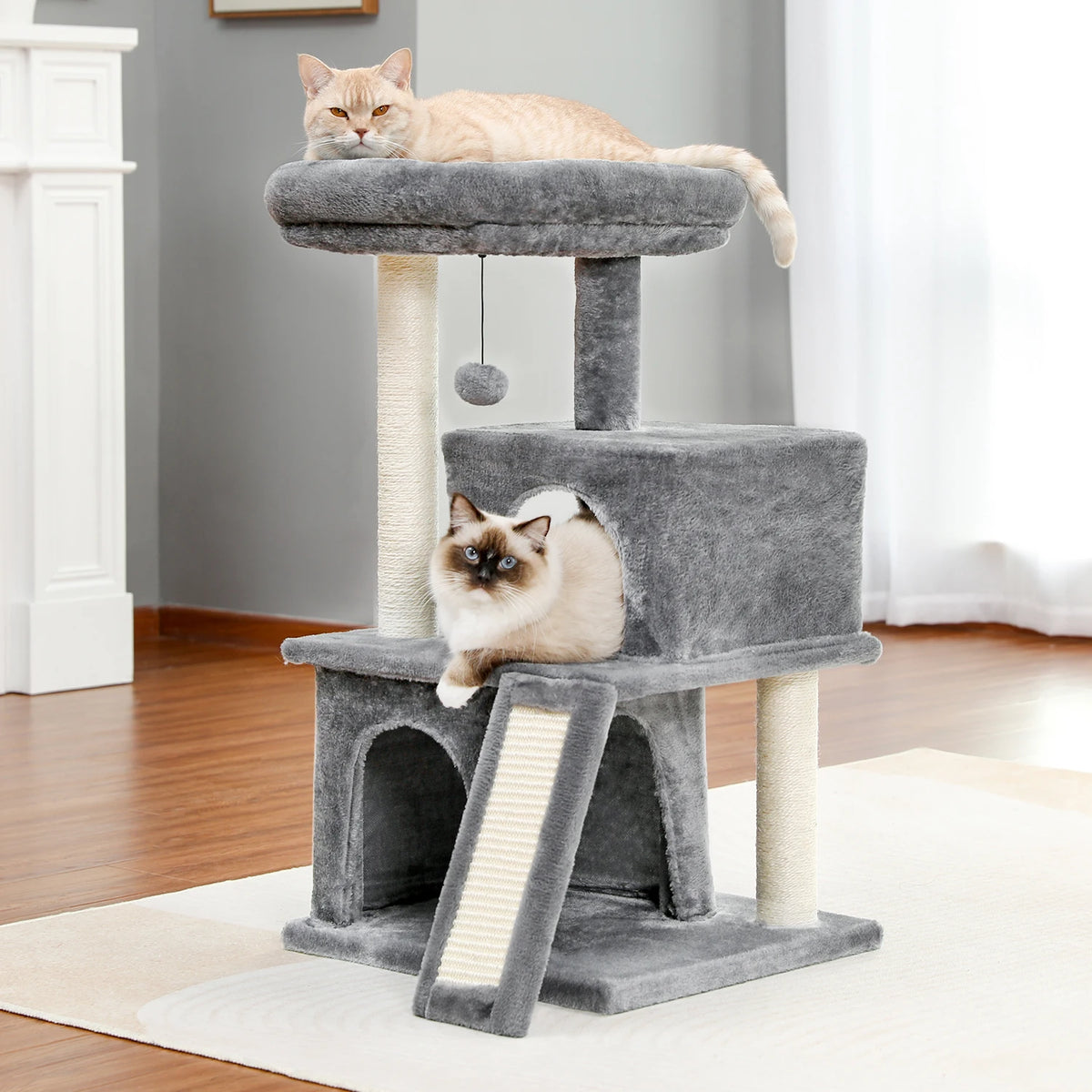 PAWZ Road Cat Tree With Condos And Sisal Scratch Pad