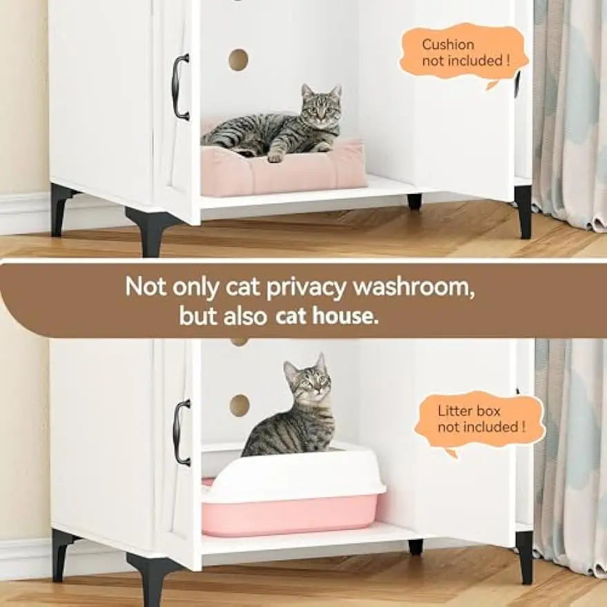 Garvee Cat Litter Box Enclosure Cabinet With Storage