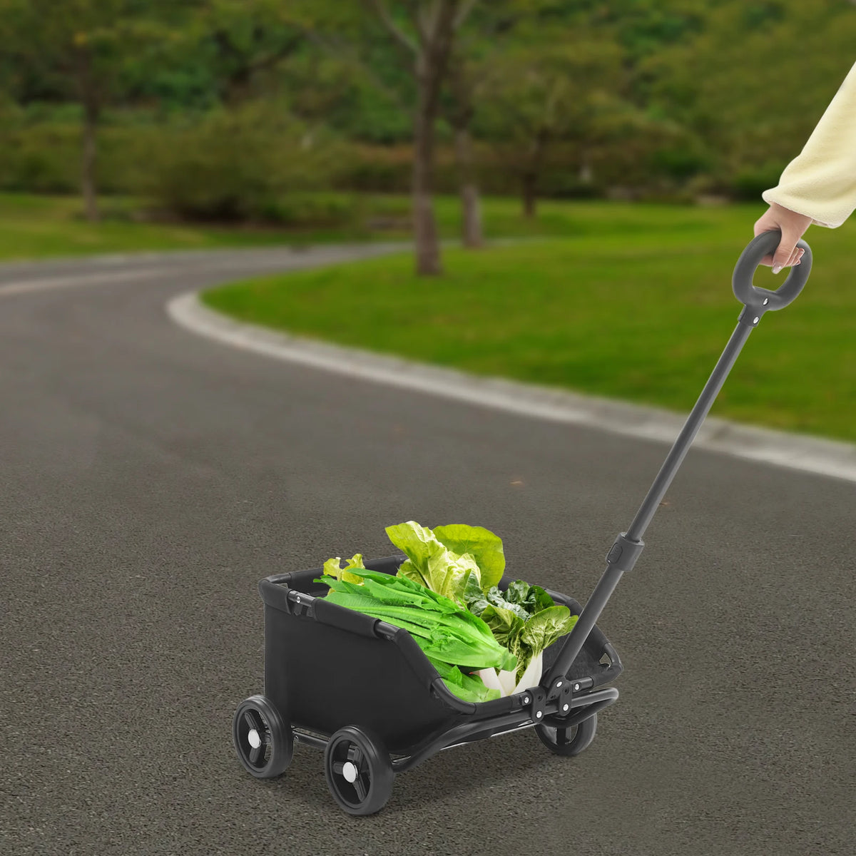 Black 4 Wheels Dog Stroller,7.5kg Max. Load Folding Dog Cart,Pet Stroller for supermarkets, parks, pet hospitals, pet beauty salons,travel