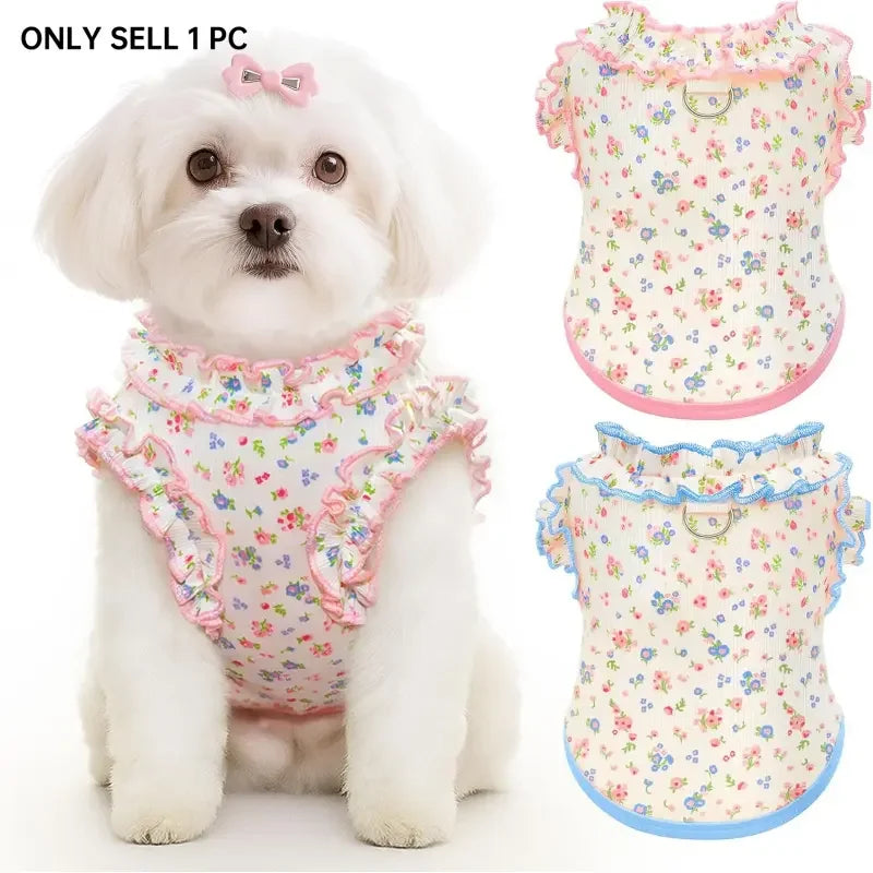 Breathable Ruffle Sleeve Pet Shirt for Dogs and Cats