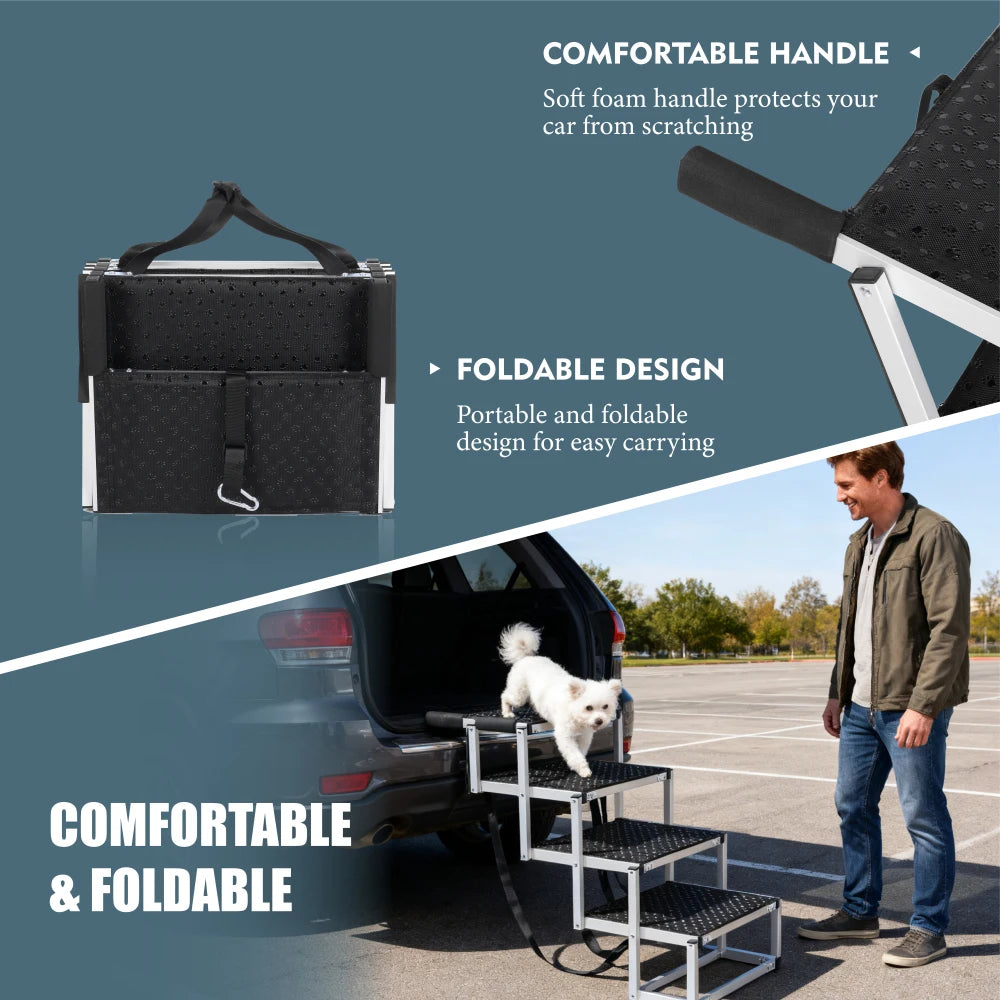 LISM Foldable Non Slip Dog Ramp for Cars SUVs and Trucks